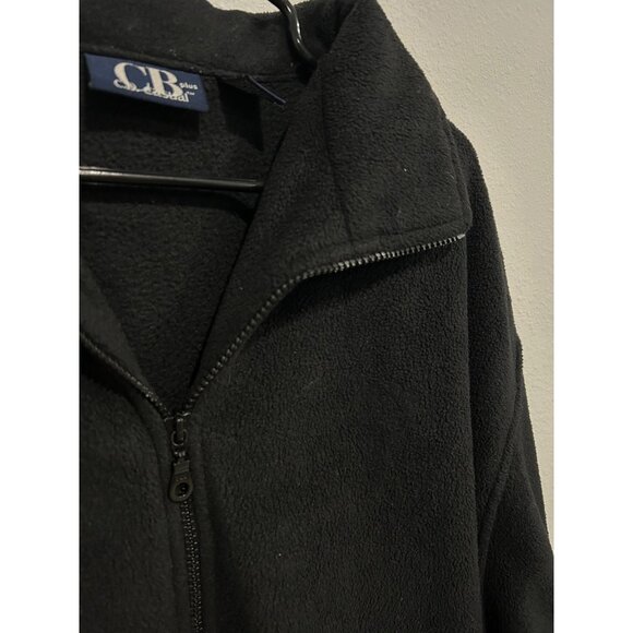 C.B. Casual Plus Size 1X Black Fleece Full-Zip Jacket - Picture 5 of 7